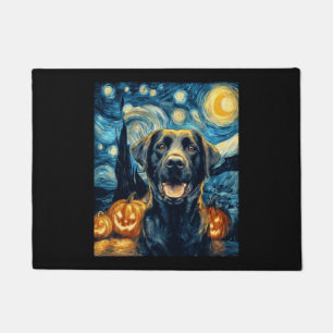 Süßer schwarzer Labrador-Hund Halloween Jack O Lan Fußmatte