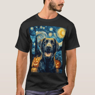 Süßer schwarzer Labrador-Hund Halloween Jack O Lan T-Shirt