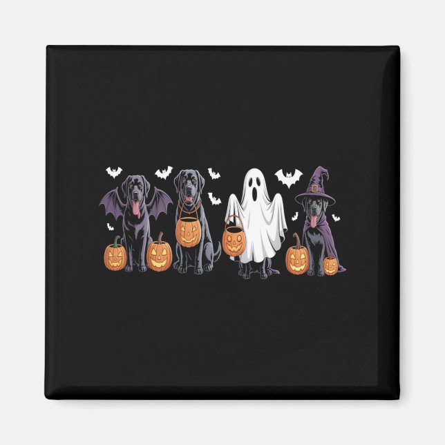 Süßer schwarzer Labrador-Hund Halloween-Kürbis Lab Magnet (Vorne)