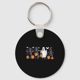 Süßer schwarzer Labrador-Hund Halloween-Kürbis Lab Schlüsselanhänger