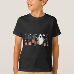 Süßer schwarzer Labrador-Hund Halloween-Kürbis Lab T-Shirt