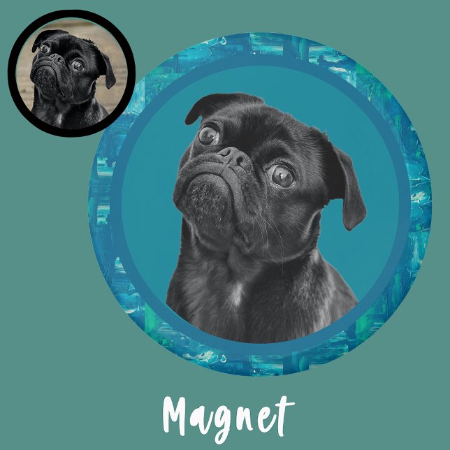 Süßer schwarzer Mops-Gesicht-Charm | Einzigartiges Magnet (Von Creator hochgeladen)