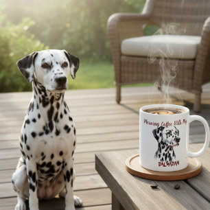Süßer schwarzer Morgenkaffee Dalmatiner PERSONALIS Kaffeetasse