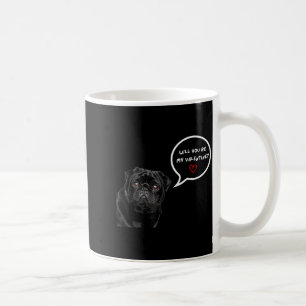 Süßer schwarzer Pug Valentinstag lustige Kleidung Kaffeetasse