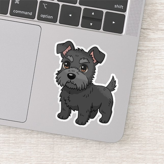 Süßer schwarzer schottischer Terrier-Hund Aufkleber (Detail)