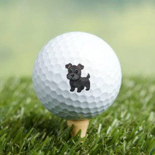 Süßer schwarzer schottischer Terrier-Hund Golfball