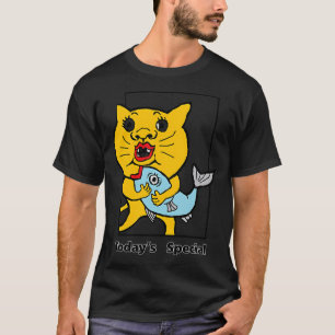 Süßer schwarzer und gelber gestreifter Kawaii-Fisc T-Shirt