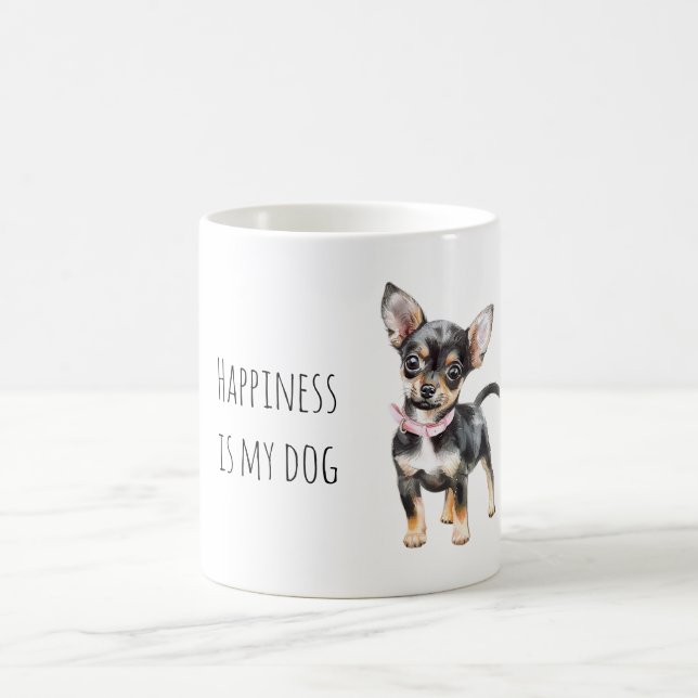 Süßer schwarzer Welpe Kaffeetasse (Mittel)