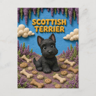 Süßer Scottish Terrier Welpe, Baby Hund Postkarte