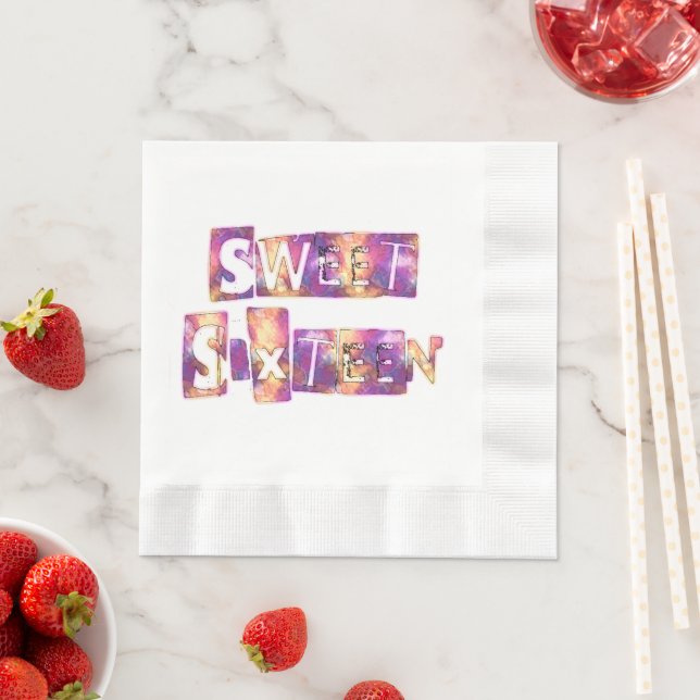 Süßer Sechzehn Kunstprint Serviette (Beispiel)