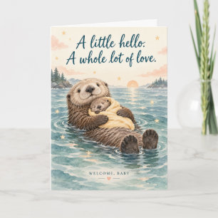 Süßer Seeotter Willkommen Baby Herzlichen Glückwun Karte
