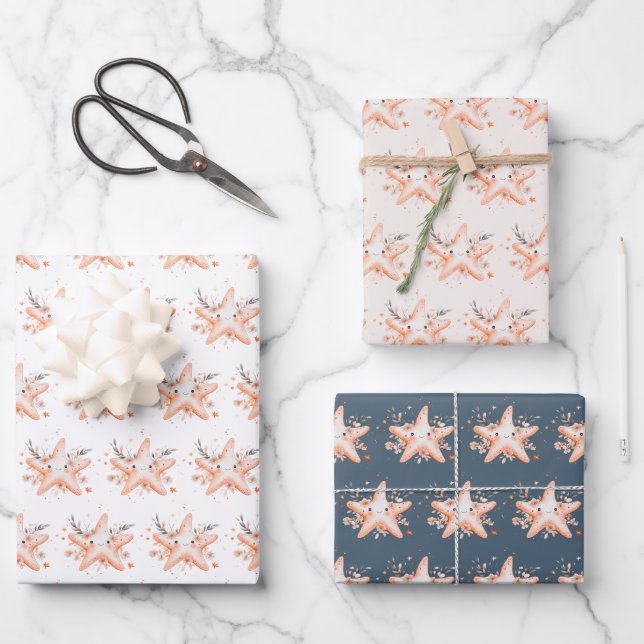 Süßer Seestern Geschenkpapier Set (Vorderseite)