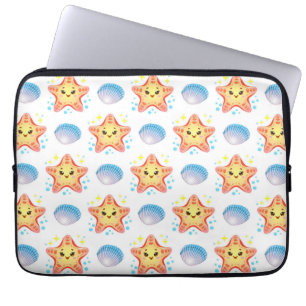 ⭐ Süßer Seestern-Leucht ⭐ ❄️ Muschel-Strand-Vibes Laptopschutzhülle