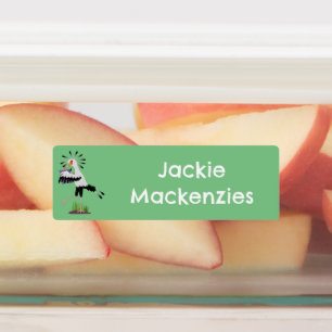 Süßer Sekretärvogel, der personalisierte Cartoons  Etiketten