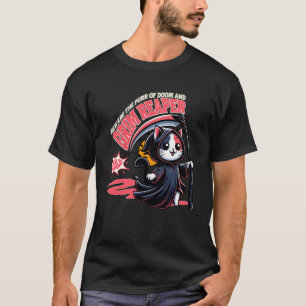 Süßer Sensenmann-Katze Schnurren des Untergangs Ha T-Shirt