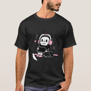 Süßer Sensenmann macht Pause mit Katze Lustiges Ha T-Shirt