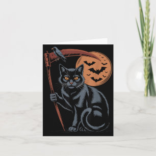 Süßer Sensenmann Tod Schwarze Katze Halloween Mama Karte