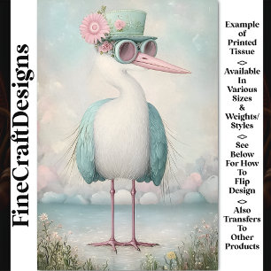 Süßer Shabby Chic Cottagecore Vogel BS9 Decoupage Seidenpapier