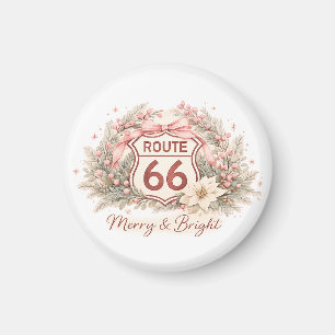 Süßer Shabby Chic Route 66 Retro-Winterflor Magnet