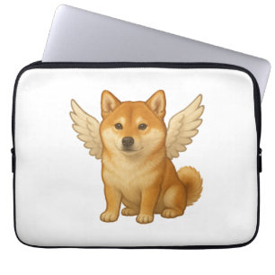 Süßer Shiba Inu Engel Cartoon glücklicher Hund Laptopschutzhülle