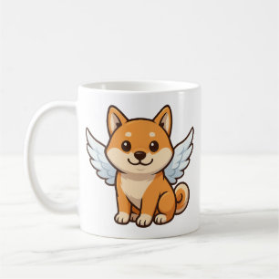 Süßer Shiba Inu Engel Cartoon Hund Glück Kaffeetasse