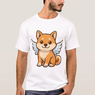 Süßer Shiba Inu Engel Cartoon Hund Glück T-Shirt