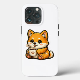 Süßer Shiba Inu mit Kaffee – Gemütliche Hundeillus Case-Mate iPhone Hülle