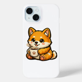 Süßer Shiba Inu mit Kaffee – Gemütliche Hundeillus Case-Mate iPhone Hülle