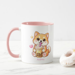 Süßer Shiba Inu trinkt Bubble Tea Unisex Tasse