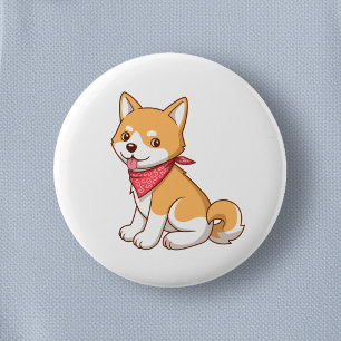 Süßer Shiba-Inu-Welpe Button