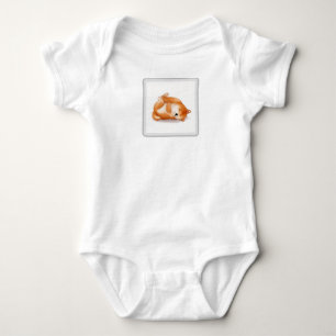 Süßer Shiba Inu Welpe liegt auf dem Rücken Babyshi Baby Strampler