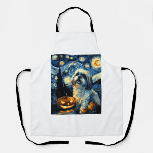 Süßer Shih Tzu Hund Halloween Jack O Lantern Kürbi Schürze