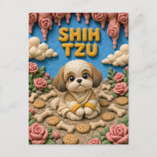 Süßer Shih Tzu Welpe, Baby Hund Postkarte
