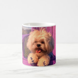 Süßer Shih Tzu Welpe lächelt (Hundetage) Kaffeetasse
