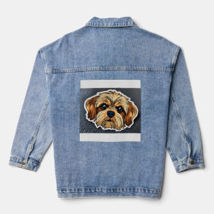 Süßer Shorkie-Hund-Aufkleber – Niedlicher Shih Tzu Jeansjacke