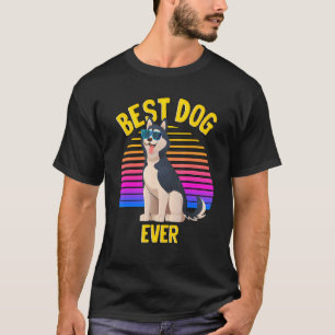 Süßer Sibirischer Husky Bester Hund Welpe Retro T-Shirt