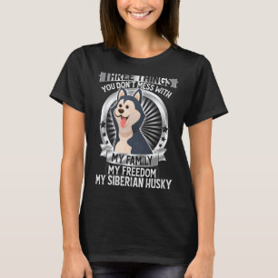 Süßer sibirischer Husky-Hund Familienfreiheit Welp T-Shirt