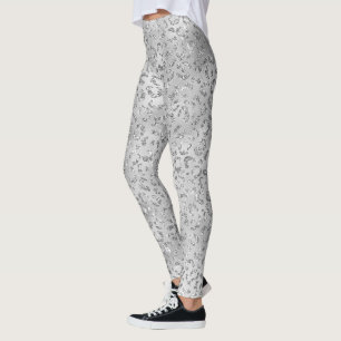 Süßer silberner Gepard Leopard-Hautdruck-Muster Leggings