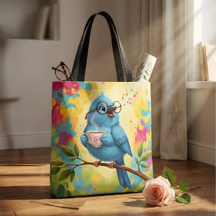 Süßer singender blauer Vogel Stylischer Tote Süß