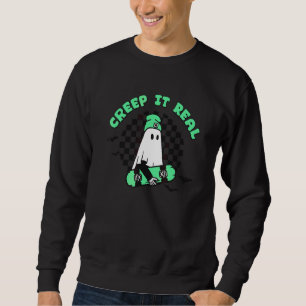 Süßer Skateboard fahrender Geist, der Halloween ec Sweatshirt