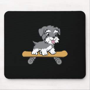 Süßer Skateboarding-Schnauzer-Hund Miniaturschnauz Mousepad