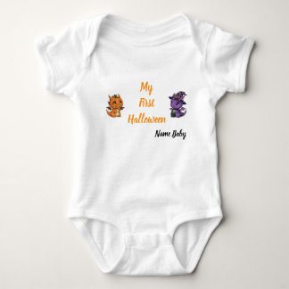 Süßer Skelett-Drache Mein erstes Halloween-Baby Baby Strampler