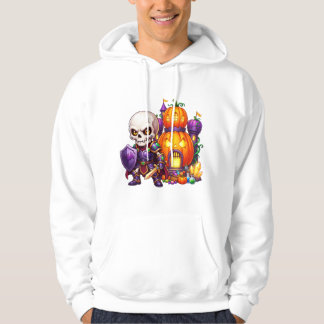 Süßer Skelett-Ritter-Kürbis-Schloss Halloween Hoodie