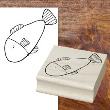 Süßer skurriler Cartoon-Fisch-Gummistempel