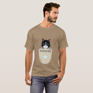 Süßer Smoking-Katzen-Guru T-Shirt