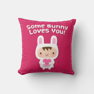Süßer Some Bunny liebt dich Liebeswitz Kissen