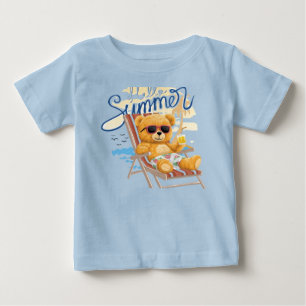 Süßer Sommer-Teddybär am Strand - Baby & Kleinkind T-shirt