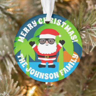 Süßer Sommer-Weihnachtsmann-tropischer-Christbaums Ornament