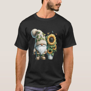 Süßer Sonnenblumen-Gnom für Gartner-Mutter und Gar T-Shirt