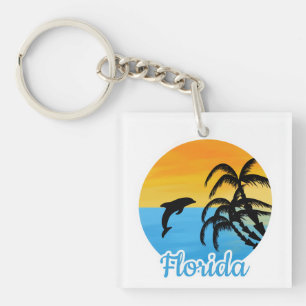 Süßer Sonnenuntergang in Florida mit einem Delfin Schlüsselanhänger